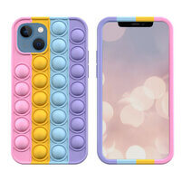 Case voor iPhone 13 / 13 Pro Bubble Fidget Pop zachte siliconen telefoonhoes Regenboog