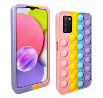 Pop Case for Samsung Galaxy A03s, Fidget Bubble Cover Rainbow