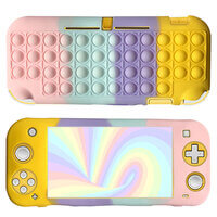 Case voor Nintendo Switch Lite Bubble Fidget Pop Zachte siliconen telefoonhoes Geel/Paars/Roze
