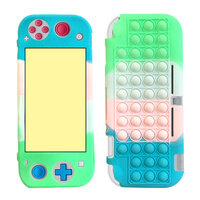 Custodia Bubble Pop Per Nintendo Switch Lite, Fidget Silicone Verde/rosa/blu