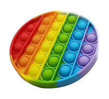 El juguete sensorial de los niños del estallido del arco iris se agita para el aula casera Bubblewrap colorido