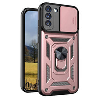 Case for Samsung Galaxy S21 FE 5G Phone Camera Cover Magnetic Ring Stand Pink