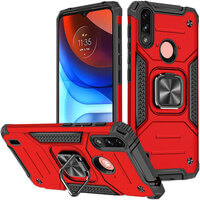 Case for Motorola Moto E7i Power Phone Cover with Magnetic Ring Holder Stand Red