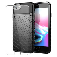 Custodia Per iPhone 6 / 6s Forte e Robusto 360 Protezione + Pellicola Vetro Temperato Cover Case (Nero)