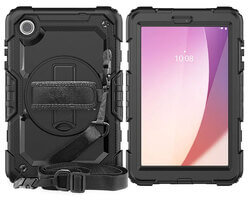 Case for Lenovo Tab M8 4 (4th Gen) Rugged Cover Stand Handle Black