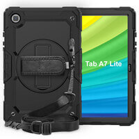 SDTEK-hoesje voor Samsung Galaxy Tab A7 Lite (2021) met draagriem / draagriem - Sterke, robuuste tablethoesstandaard {KLEUR}