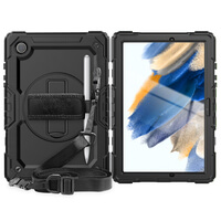Case for Samsung Galaxy Tab A8 10.5 (2021/2022) Rugged Cover Stand Handle Screen Protector Black