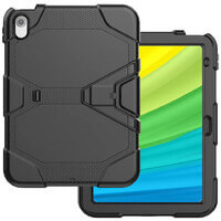 Rugged Case for Apple iPad 10th Generation 10.9 (2022-2023) Cover Stand Built in Screen Protector Black
