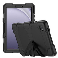 Rugged Case for Samsung Galaxy Tab A9 Cover Stand Built in Screen Protector Black