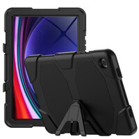 Rugged Case for Samsung Galaxy Tab A9+ Plus Cover Stand Built in Screen Protector Black