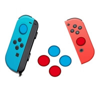 Paquet de 4 boutons en TPU en silicone avec poignées au pouce rouges et bleus pour commutateur Nintendo