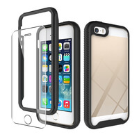 Case for iPhone SE (2016-2019) 5 5s Full 360 Cover Glass Screen Protector