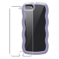 Fodral för iPhone SE 2022/2020, iPhone 7/8, Wave Design med genomskinligt bakstycke + skärmskydd i glas 360 Kvinnor Flickor Lila